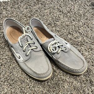 Sperry Gray Flats with Suede Finish and Moccasin Style